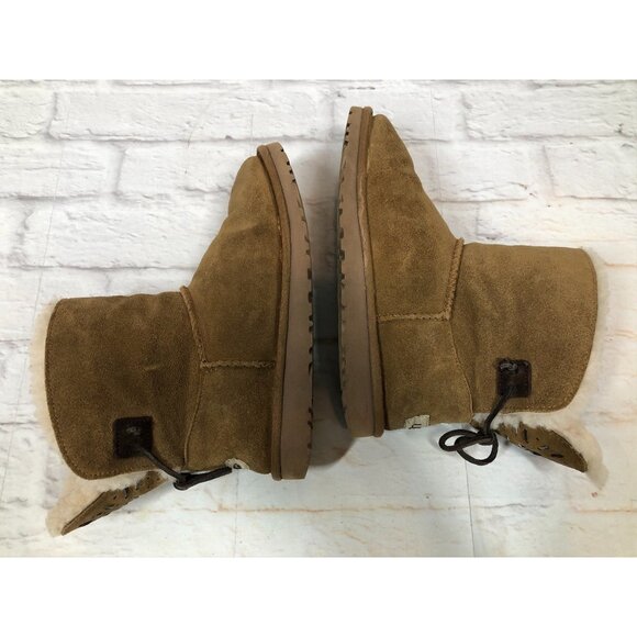 UGG ADORIA TEHUANO Chestnut Pull-on Boots Big Girls 6 /36 #1017785y - Picture 6 of 11